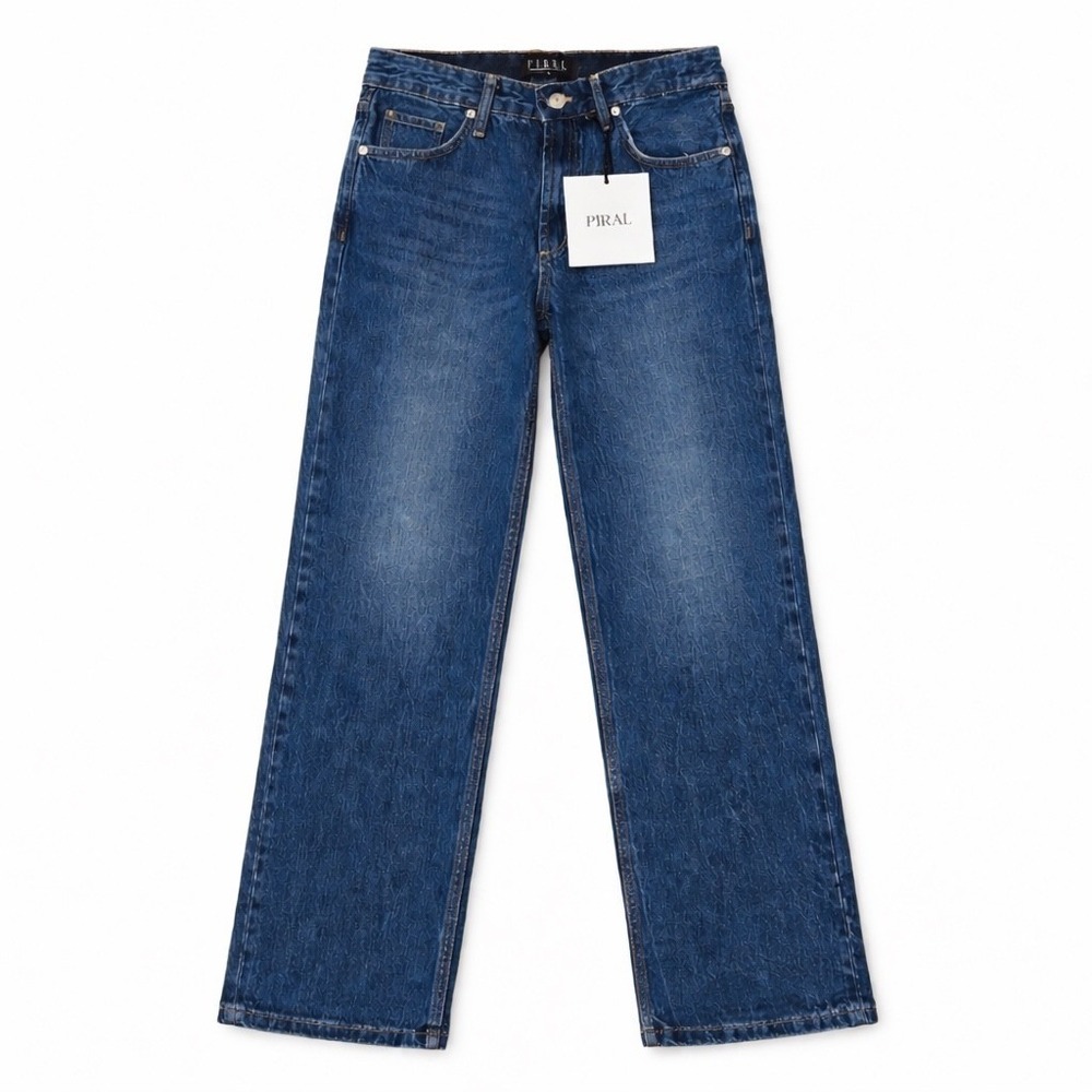 Piral Straight Leg Jeans Womens 8 Tall Long Medium Wash Blue Denim MId Rise NEW